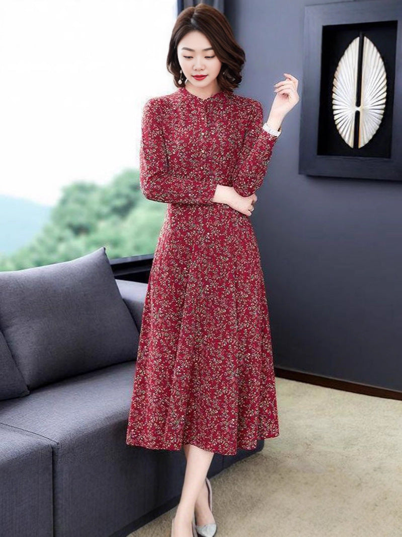 European & American Autumn and Winter Middle-Aged Lady Long Skirt