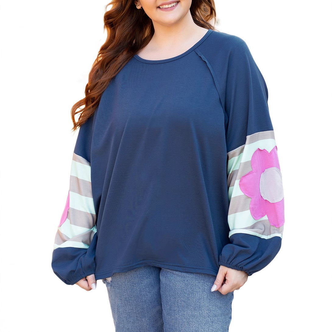 European and American Casual Loose Off-Shoulder Large Size Tops for Women