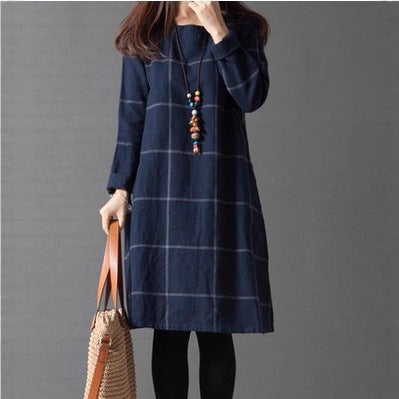 European & American Cotton and Linen Dress for Women