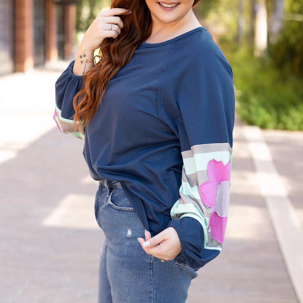 European and American Casual Loose Off-Shoulder Large Size Tops for Women